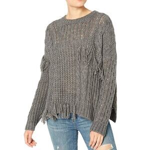 Cupcakes and cashmere Women's Romy Cable Knit Patch Works Stitch Sweater,